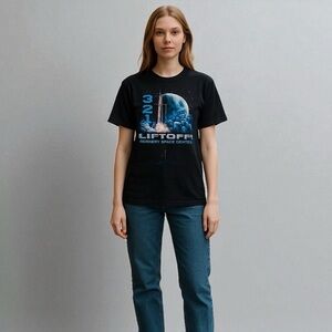 321 Lift Off Kennedy Space Center Childs Tee Shirt Large